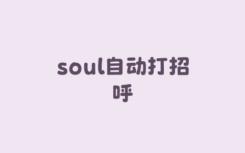 soul自动打招呼-Xyner